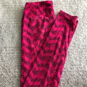 Lularoe one size leggings pink and black